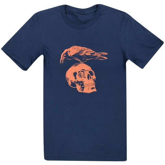 Edgar Allan Poe Skull and Raven (Navy) / Shirt - Route One Apparel