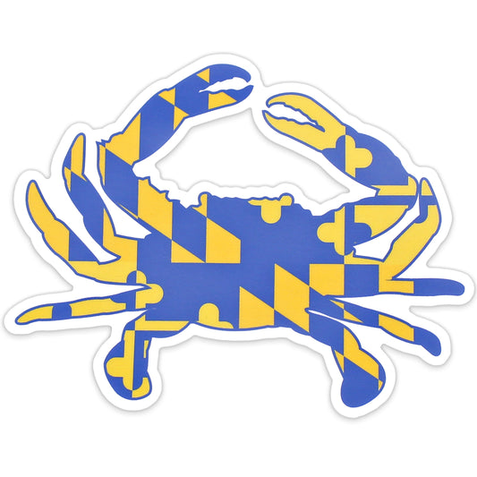 Maryland Full Flag Crab (Blue & Gold) / Sticker - Route One Apparel
