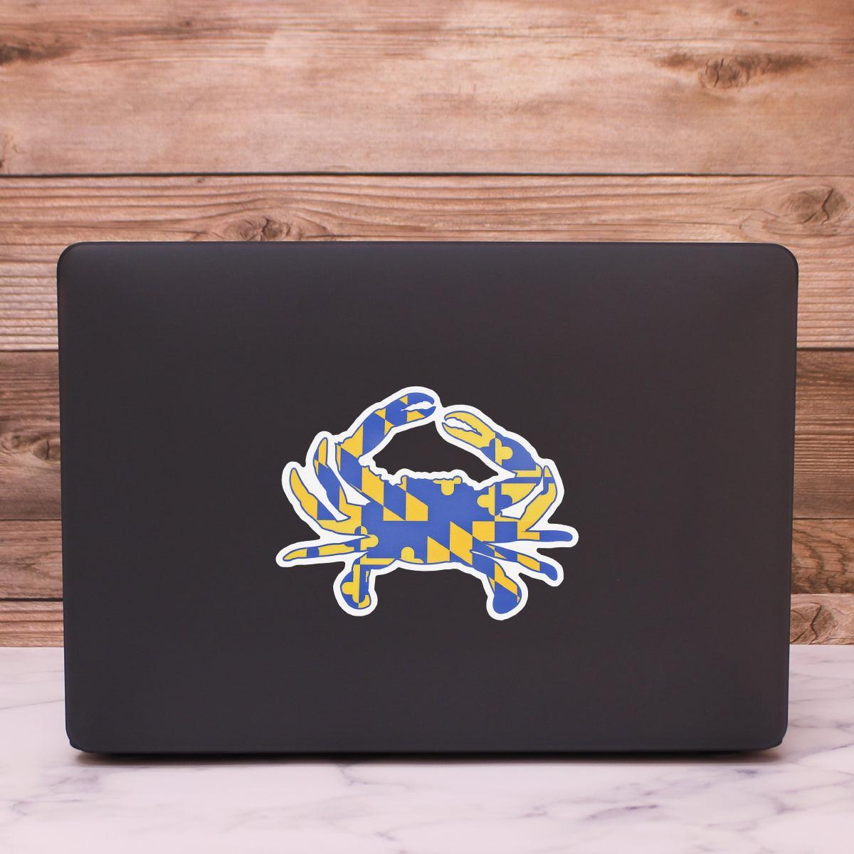 Maryland Full Flag Crab (Blue & Gold) / Sticker - Route One Apparel