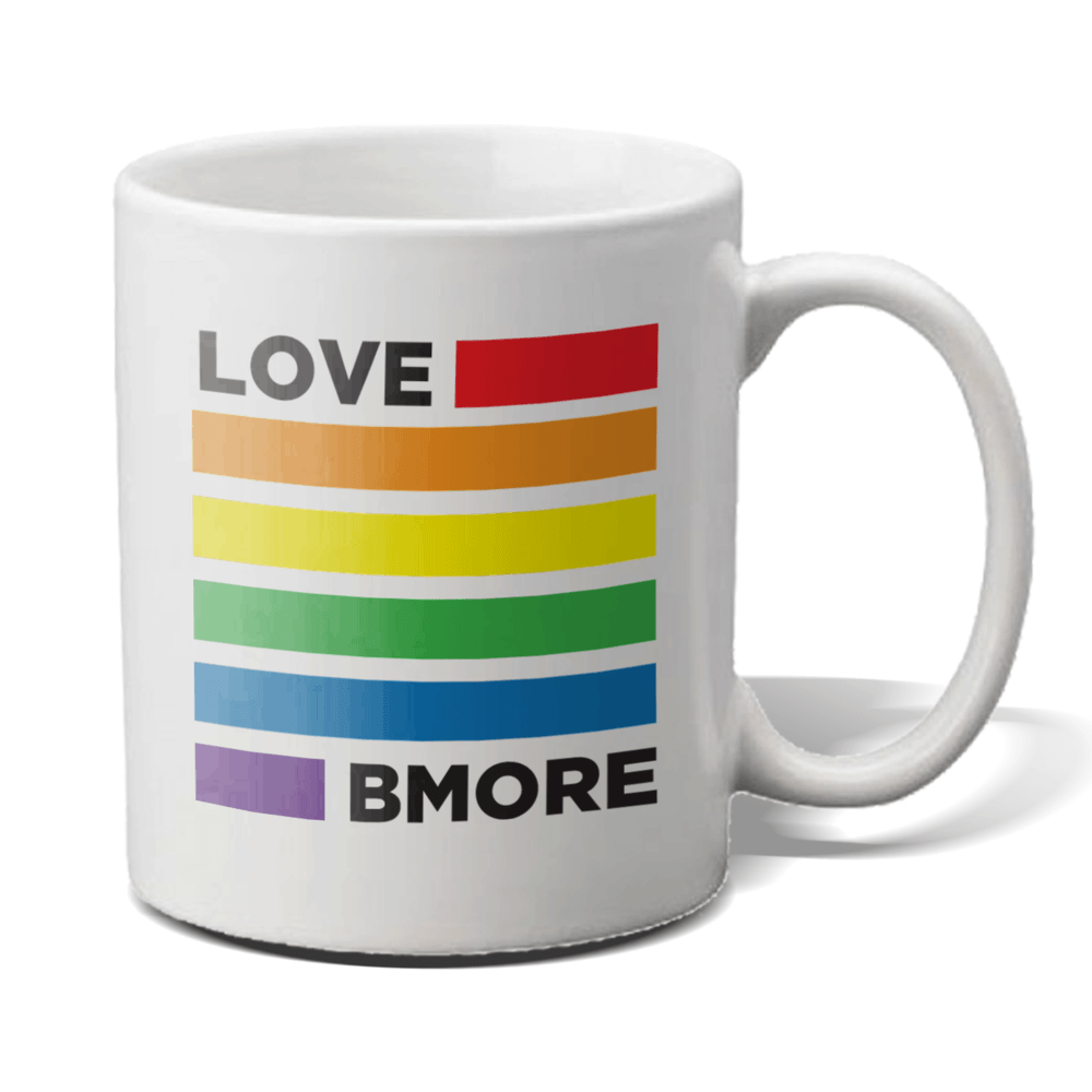 Rainbow Love Bmore (White) / Mug - Route One Apparel