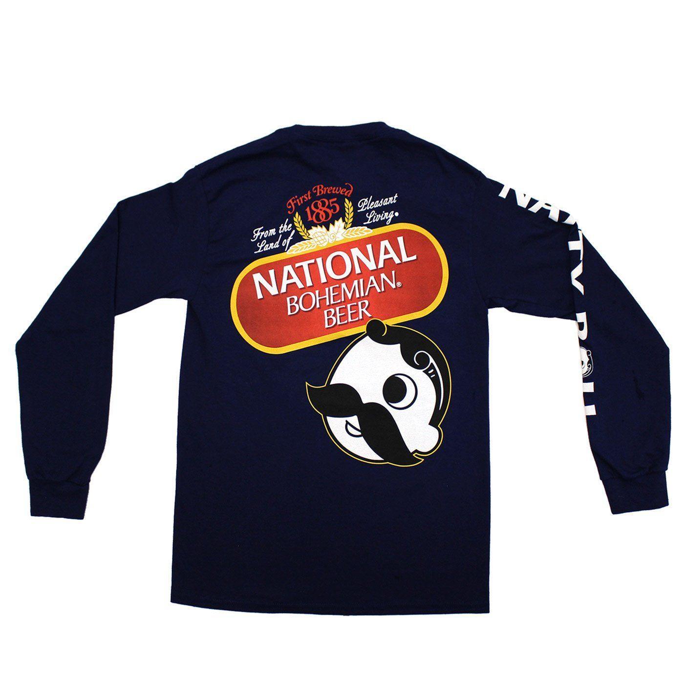 National Bohemian Beer Signature Classic (Navy) / Long Sleeve Shirt - Route One Apparel