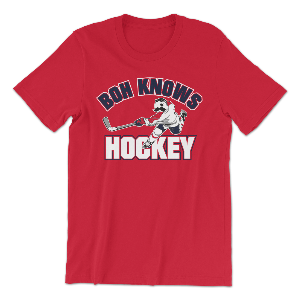 Boh Knows Hockey (Sport Red) / Shirt - Route One Apparel