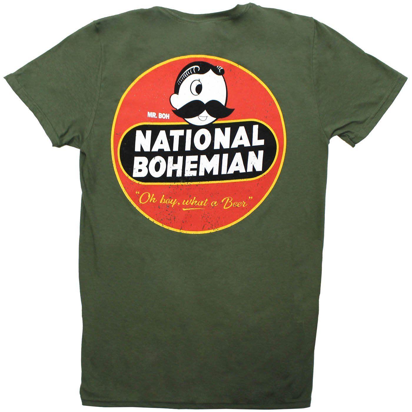 National Bohemian Retro (Military Green) / Shirt - Route One Apparel