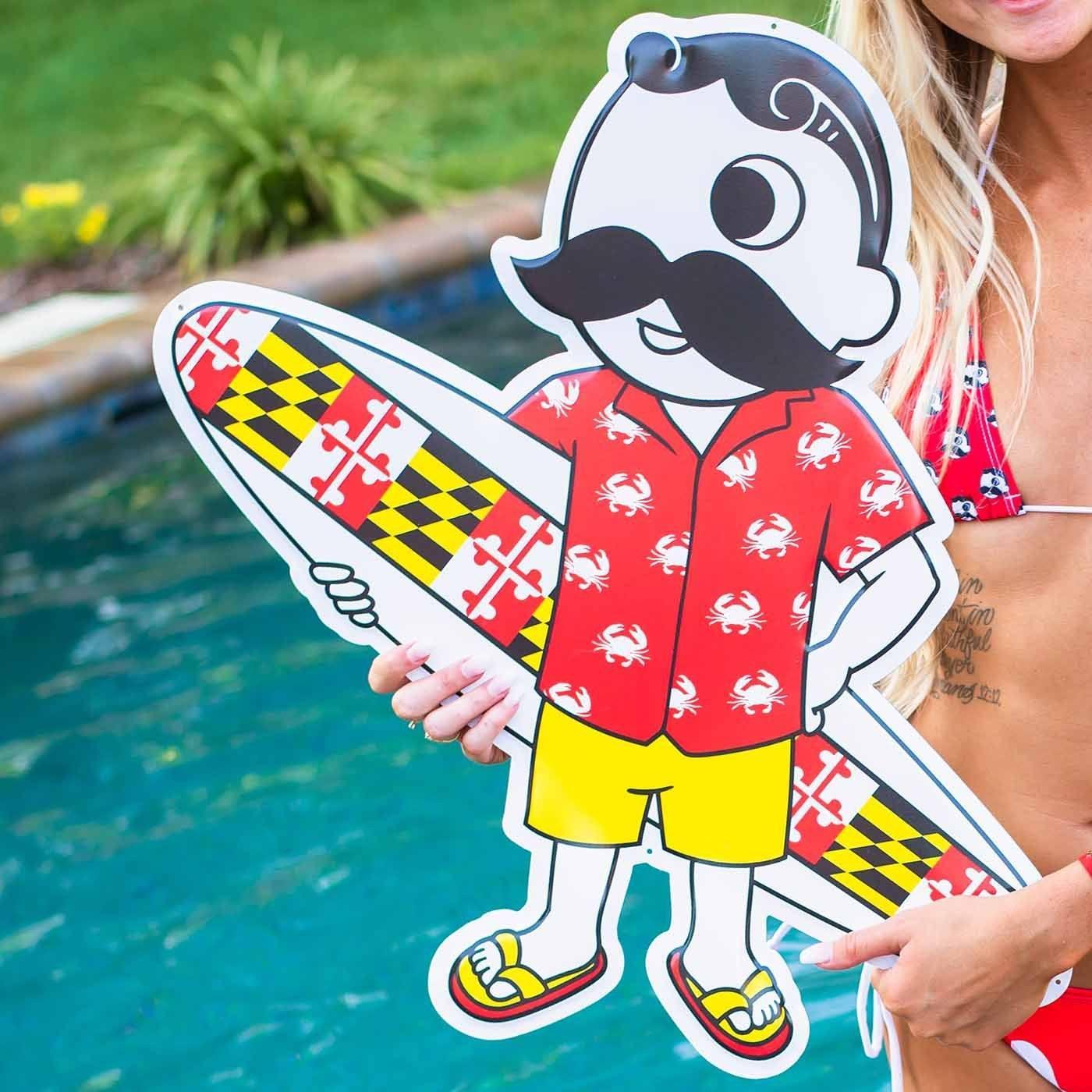 Natty Boh Surfer Dude / Aluminum Sign - Route One Apparel
