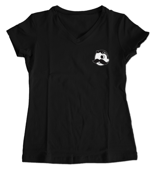 Girls Love Bad Boh's Motorcycle (Black) / Ladies V-Neck Shirt - Route One Apparel