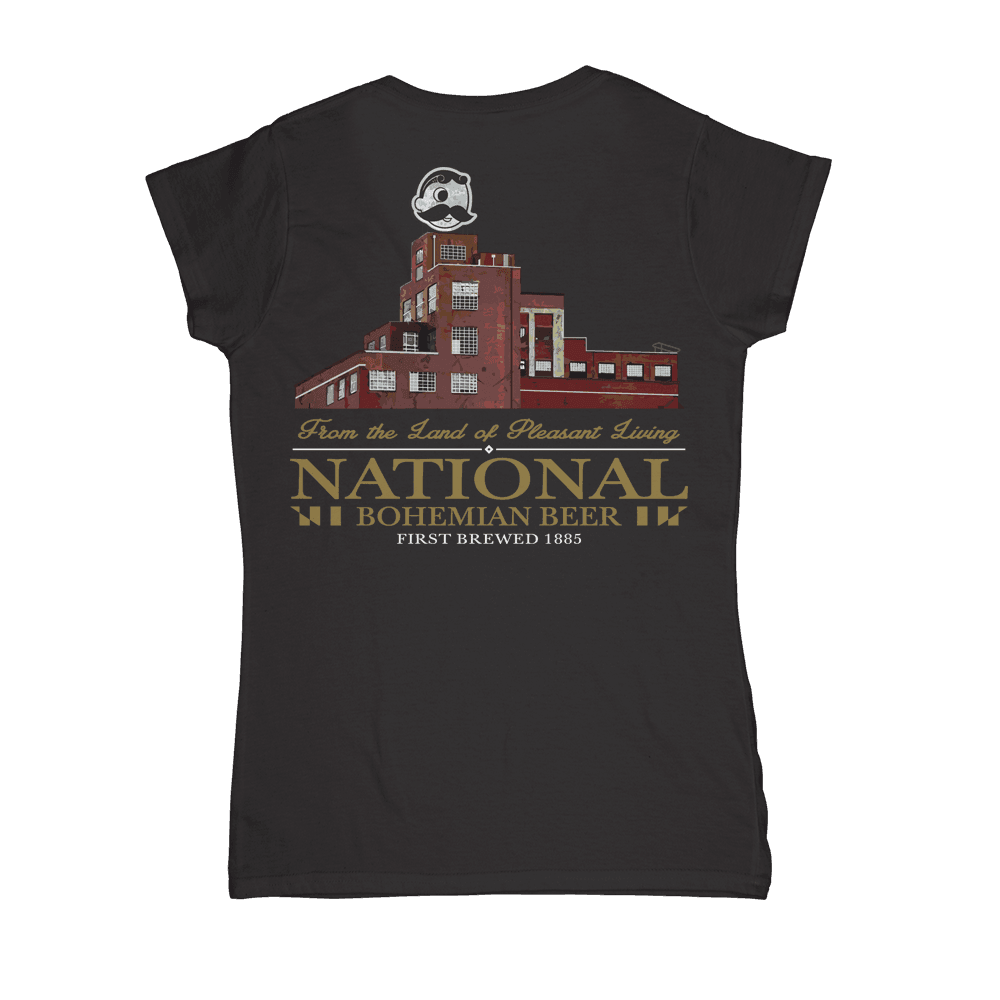 Brewer's Hill - National Bohemian Beer (Black) / Ladies V-Neck Shirt - Route One Apparel
