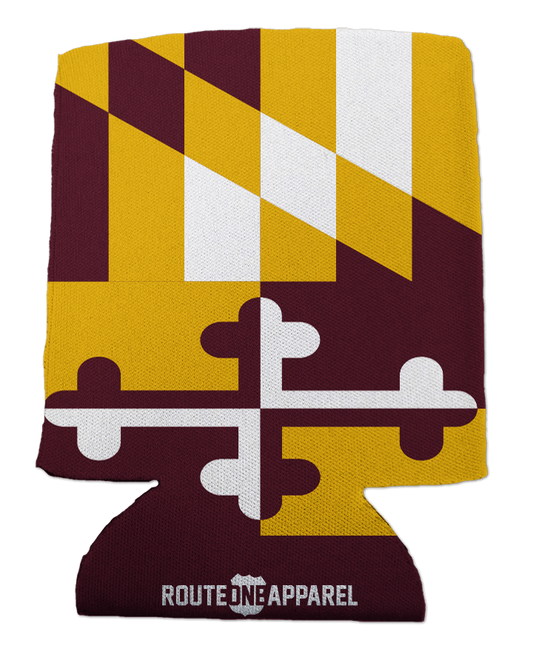 Burgundy & Gold Maryland Flag / Can Cooler - Route One Apparel
