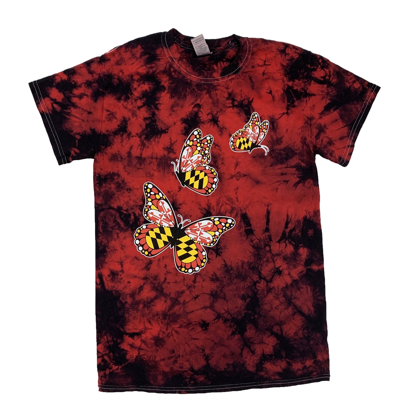Maryland Butterflies (Red & Black Tie Dye) / Shirt - Route One Apparel