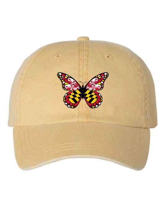 Maryland Flag Butterfly (Yellow) / Baseball Hat - Route One Apparel