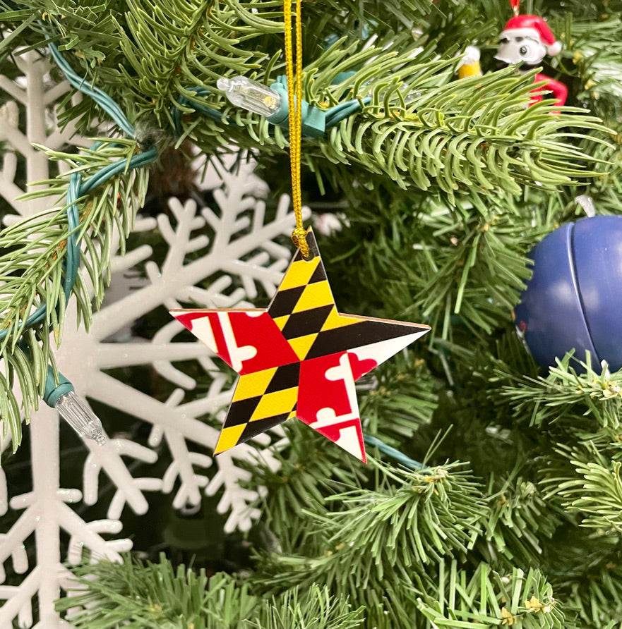 Maryland Flag Star / Flat Ornament - Route One Apparel