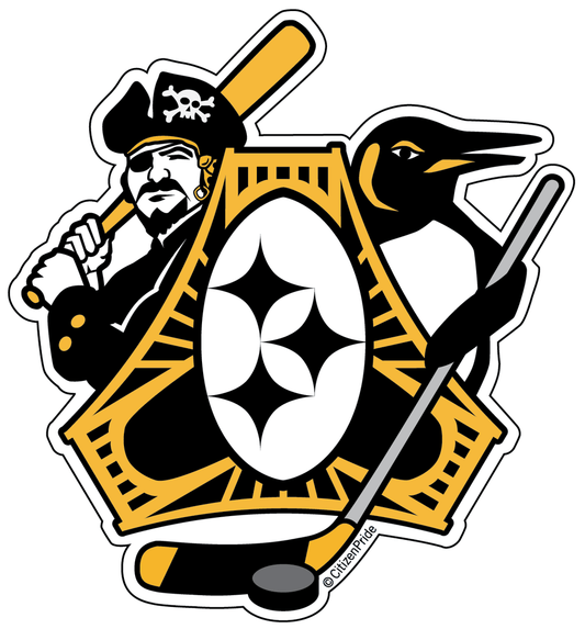 Pittsburgh Sports Fan Crest / Sticker - Route One Apparel