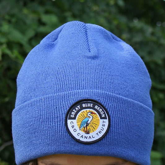 C&O Canal Trust Great Blue Heron (Blue) / Knit Beanie Cap - Route One Apparel