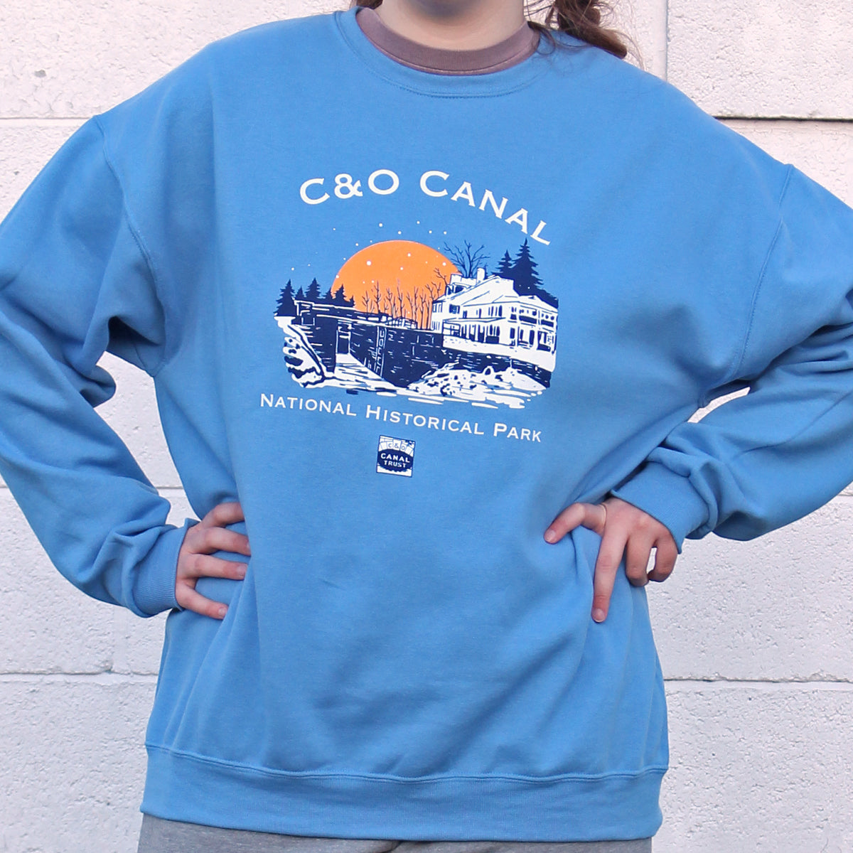C&O Canal National Historical Park Winter Crew (Carolina Blue) / Crew Sweatshirt - Route One Apparel