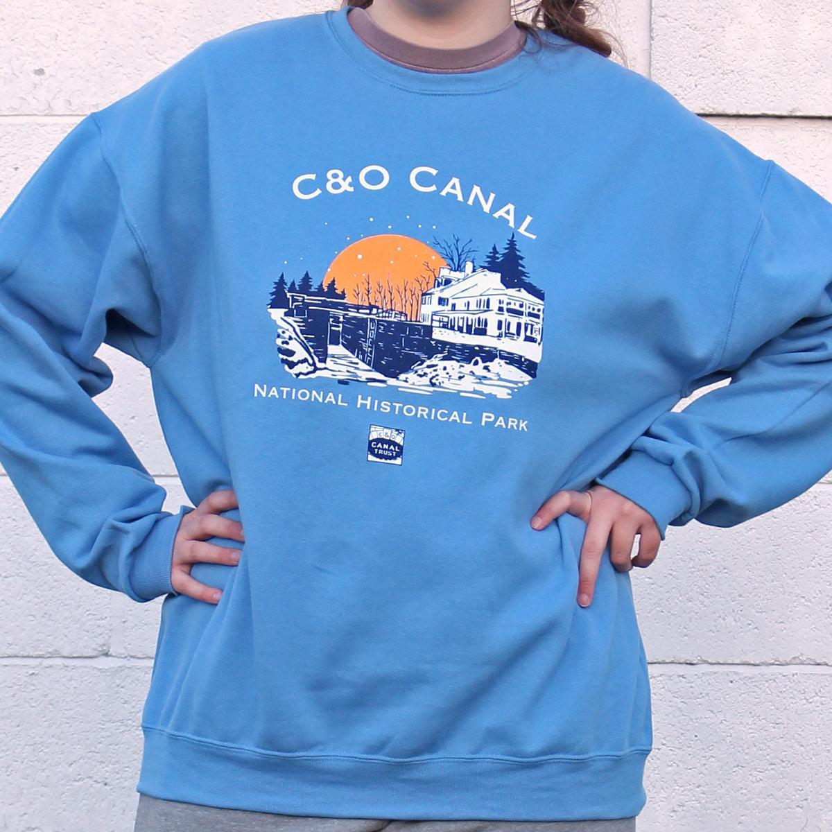 C&O Canal National Historical Park Winter Crew (Carolina Blue) / Crew Sweatshirt - Route One Apparel