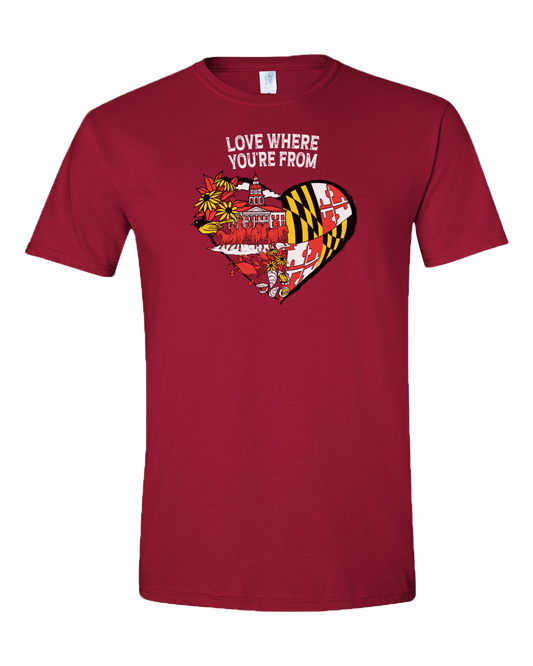 Love Where You're From (Cardinal) / Shirt - Route One Apparel