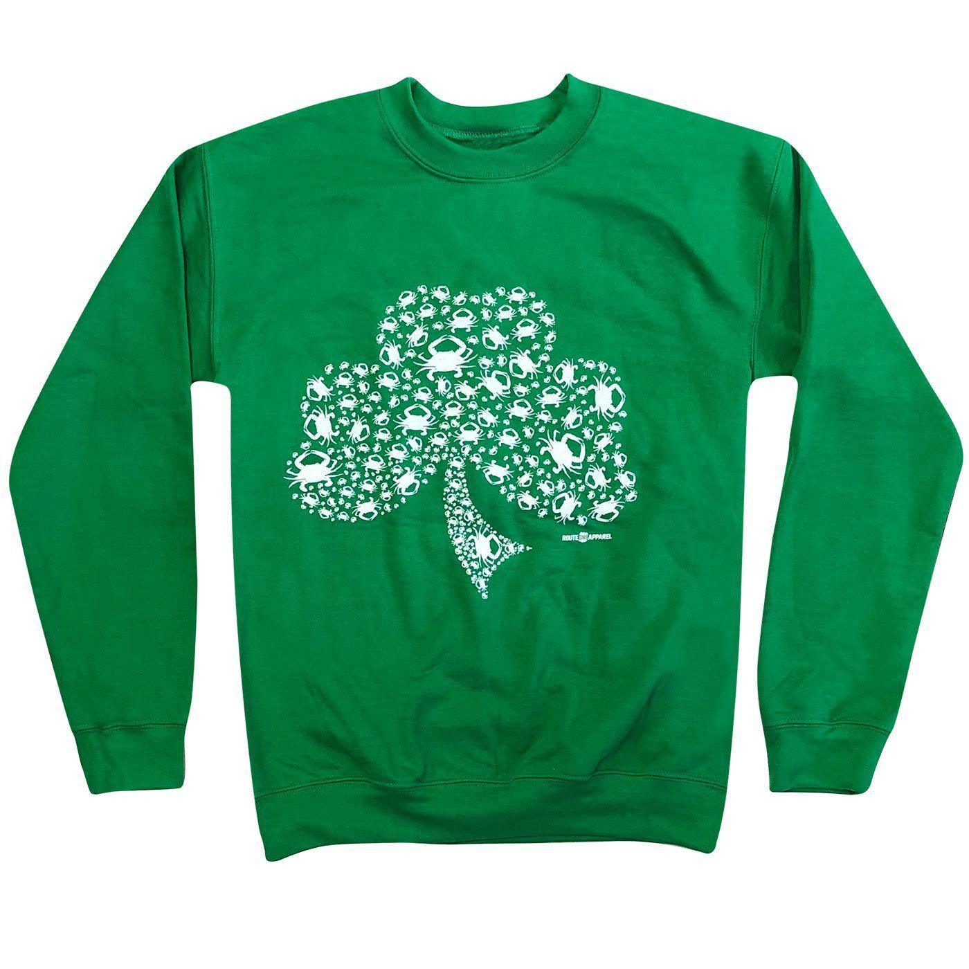 Crab Shamrock / Crew Sweatshirt - Route One Apparel