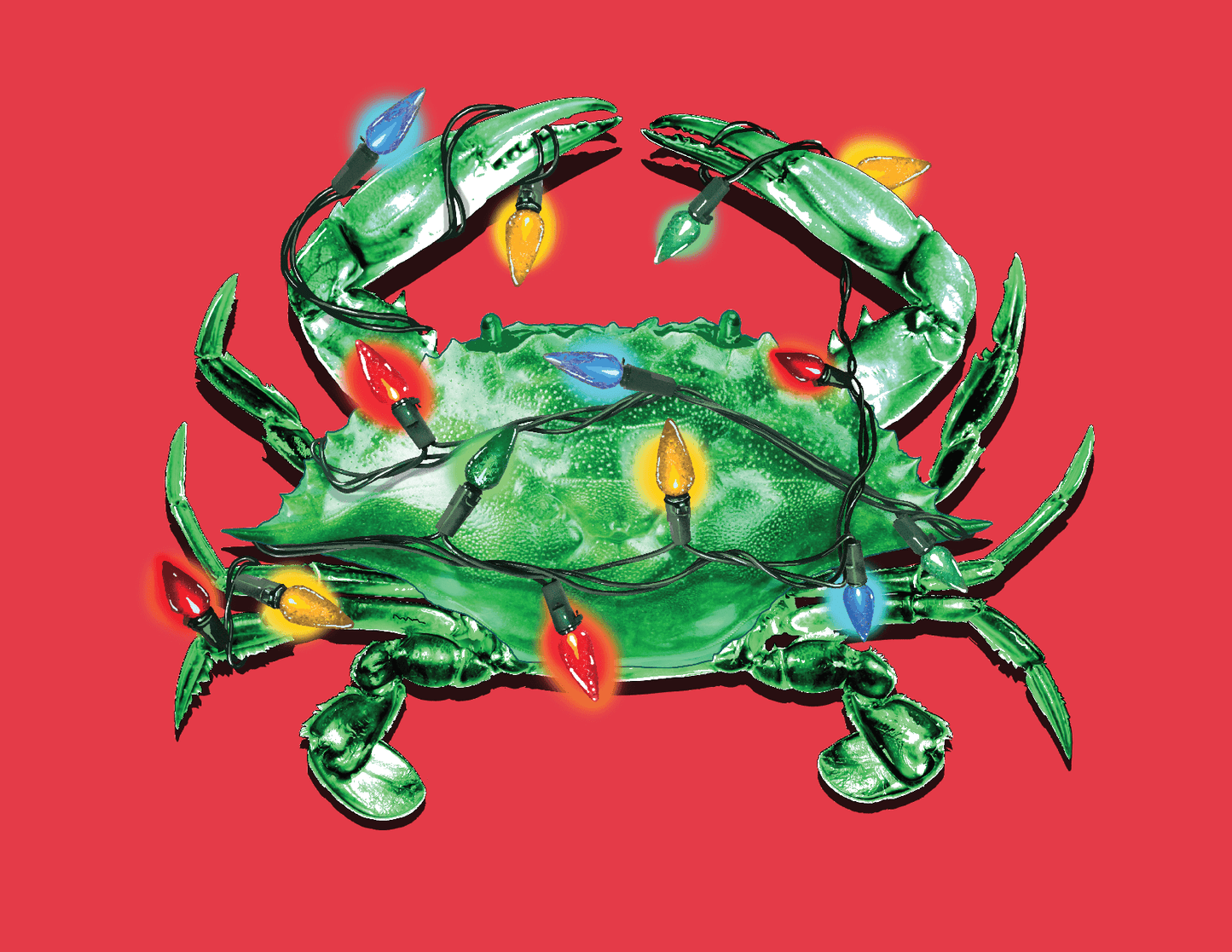 Crab Lights (Red) / Christmas Card - Route One Apparel
