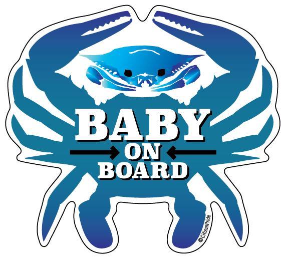 Baby On Board Crab / Sticker - Route One Apparel