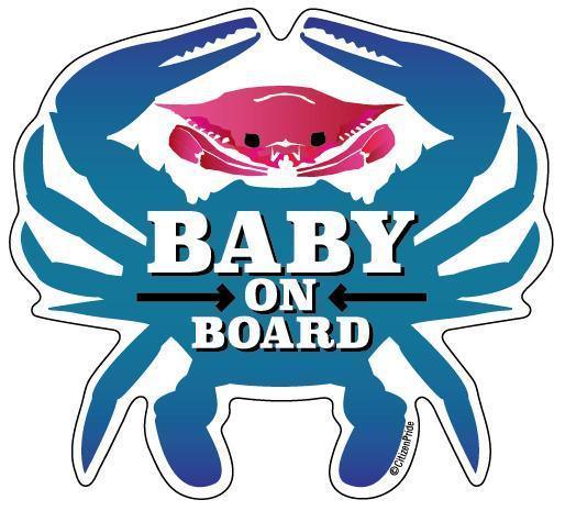 Baby On Board Crab / Sticker - Route One Apparel