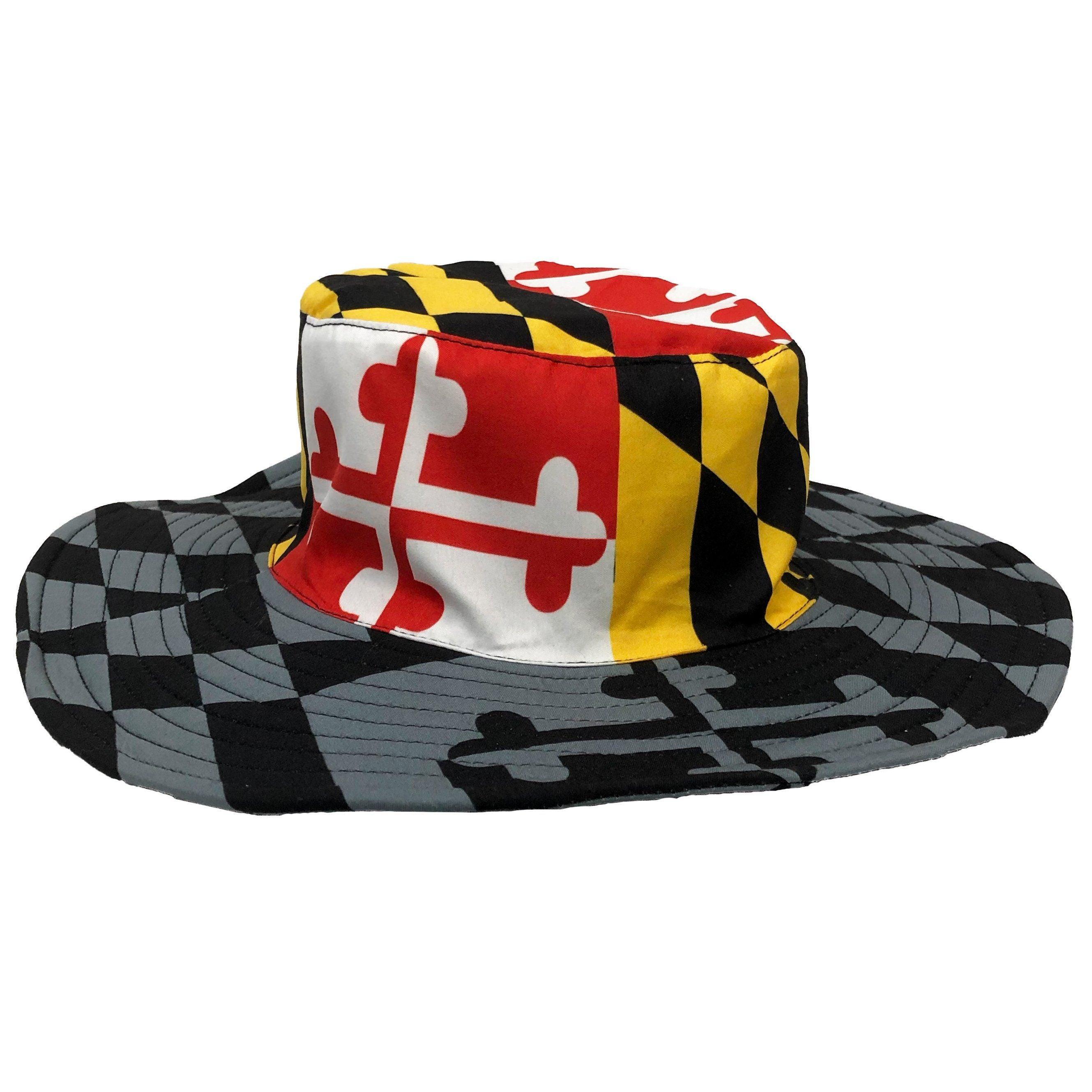 Maryland Flag with Greyscale Rim / Bucket Hat - Route One Apparel