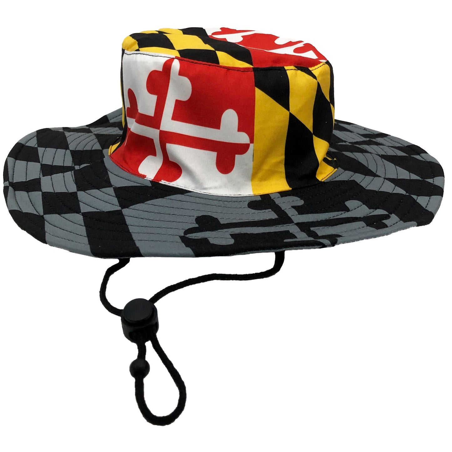 Maryland Flag with Greyscale Rim / Bucket Hat - Route One Apparel