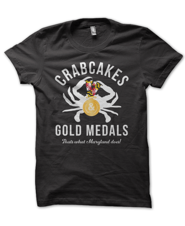 Crabcakes & Gold Medals (Black) / Shirt - Route One Apparel