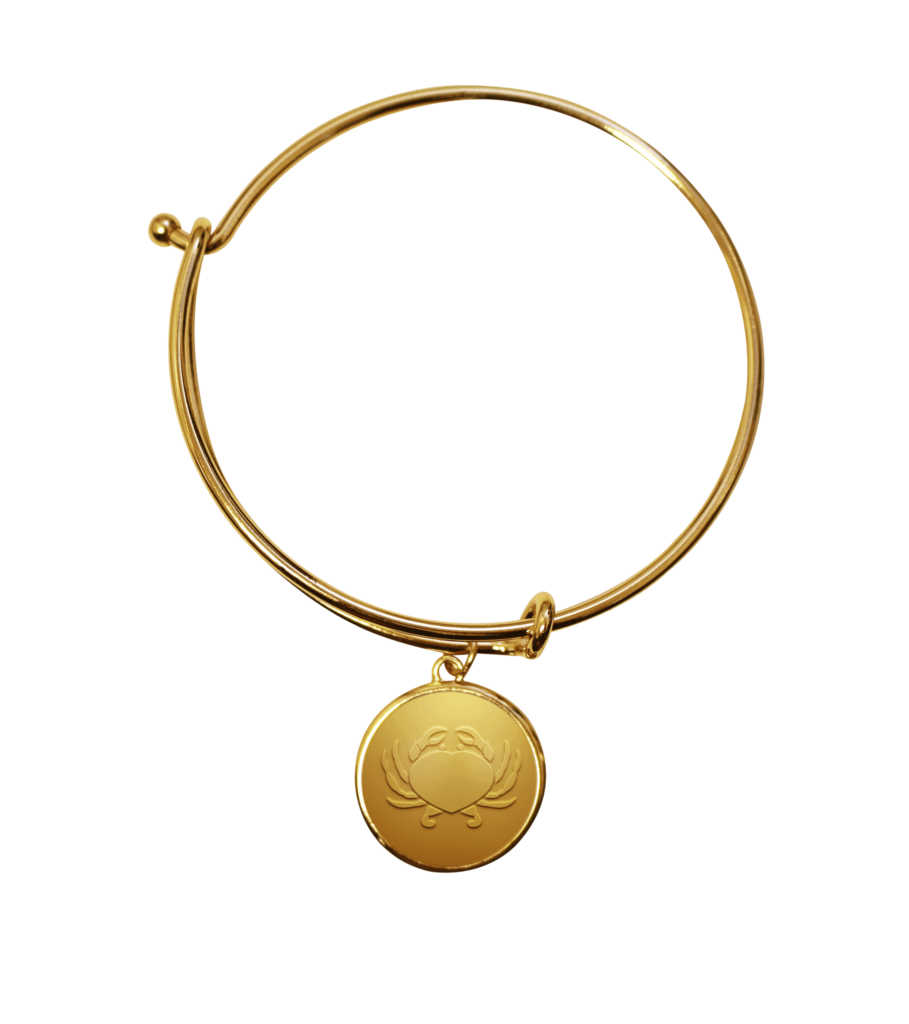 Maryland Crab Heart (Gold) / Adjustable Bangle Bracelet - Route One Apparel