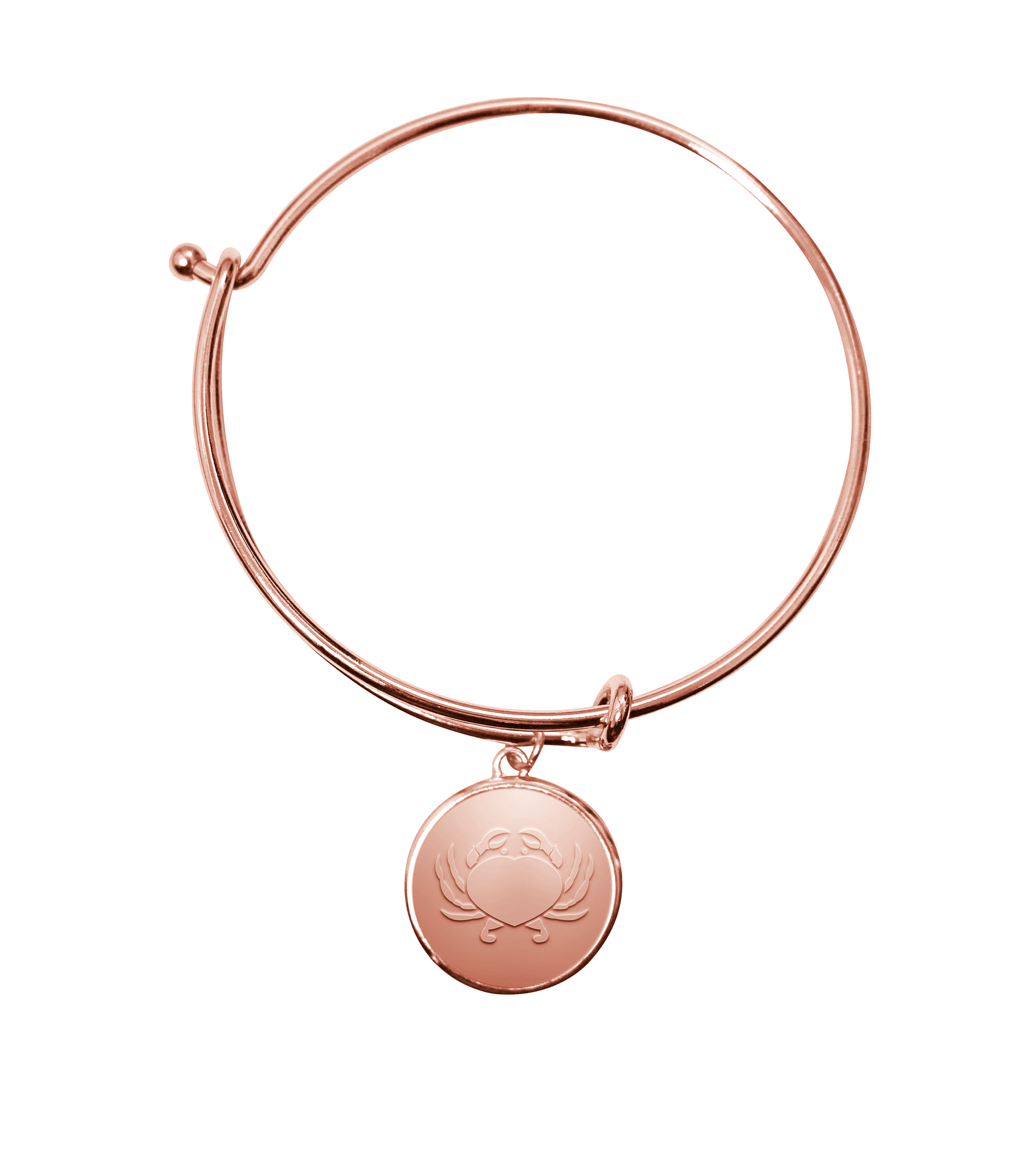 Maryland Crab Heart (Rose Gold) / Adjustable Bangle Bracelet - Route One Apparel