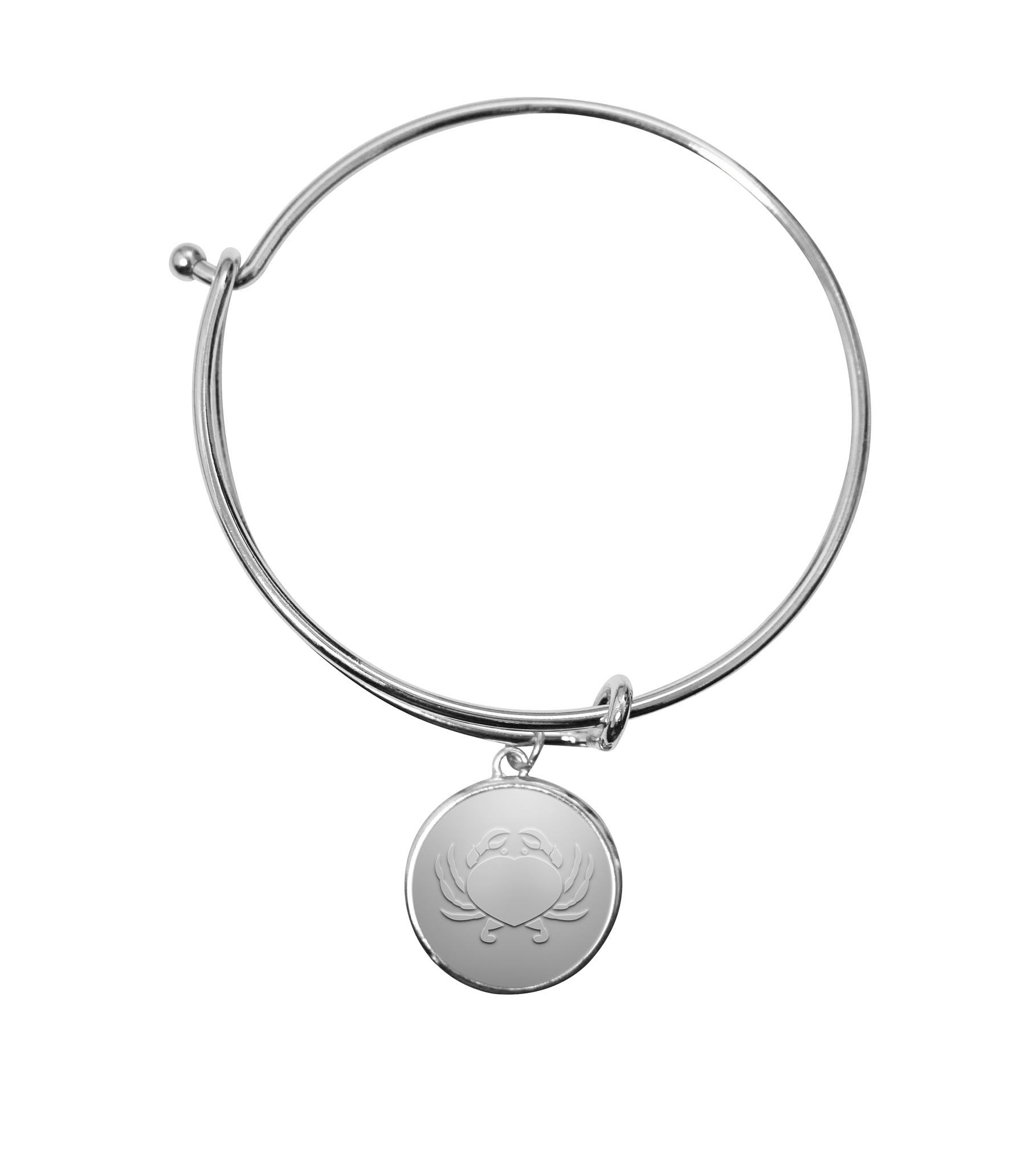 Maryland Crab Heart (Silver) / Adjustable Bangle Bracelet - Route One Apparel