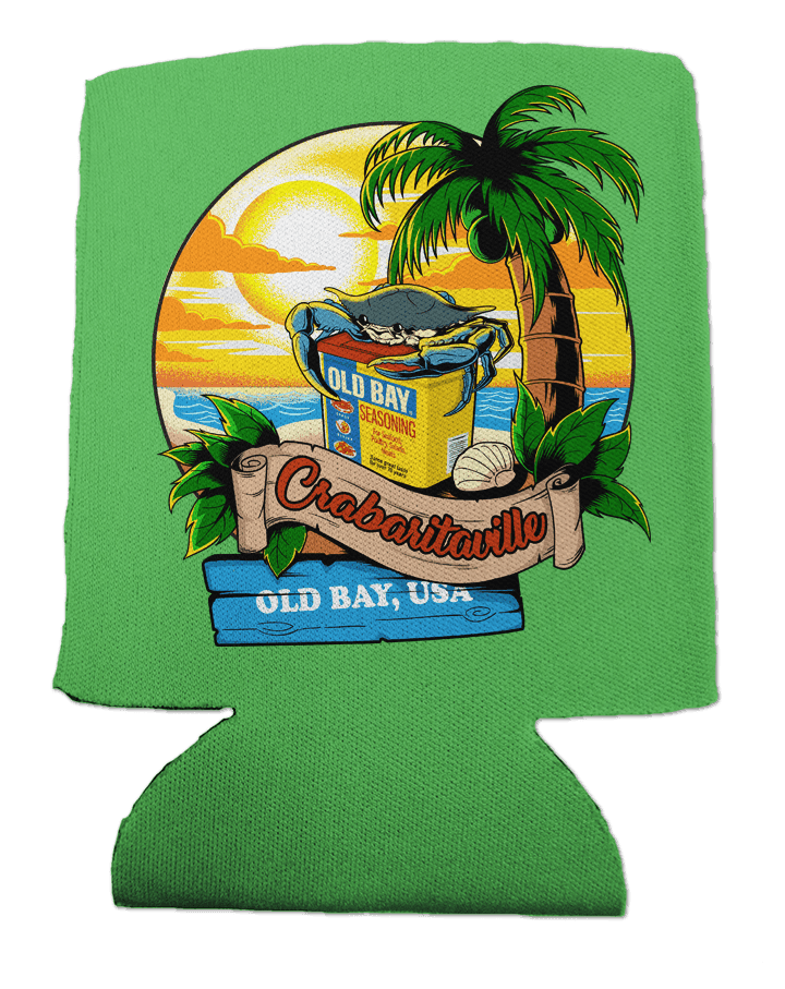 Crabaritaville - Old Bay USA (Neon Green) / Can Cooler - Route One Apparel