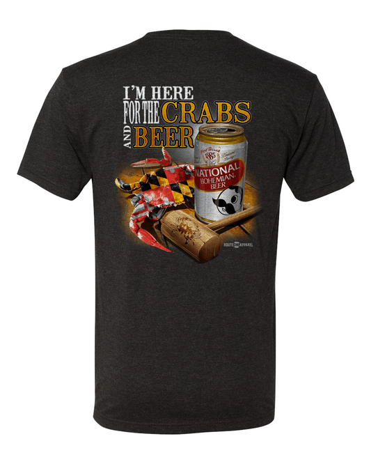 I'm Here for the Crabs & Beer (Dark Grey) / Shirt - Route One Apparel