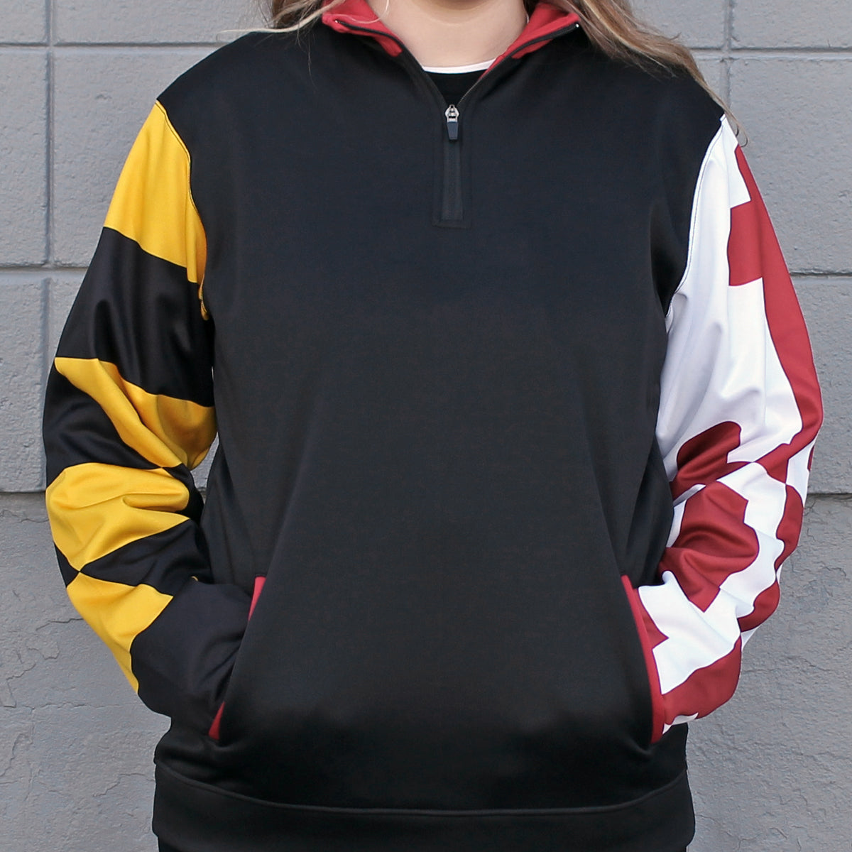 Crossland and Calvert Maryland Flag Sleeve / Pullover - Route One Apparel