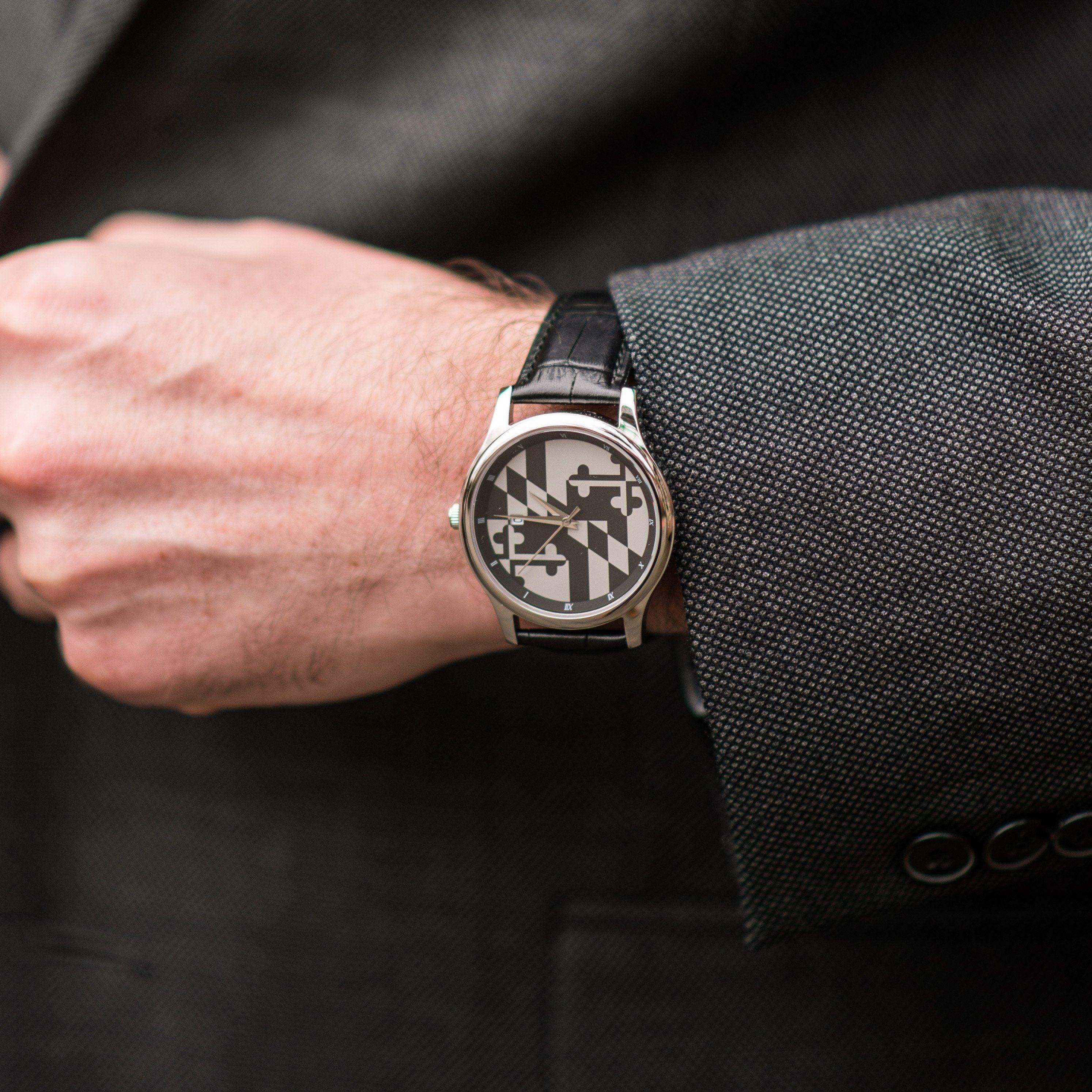 Greyscale Maryland Flag / Watch - Route One Apparel