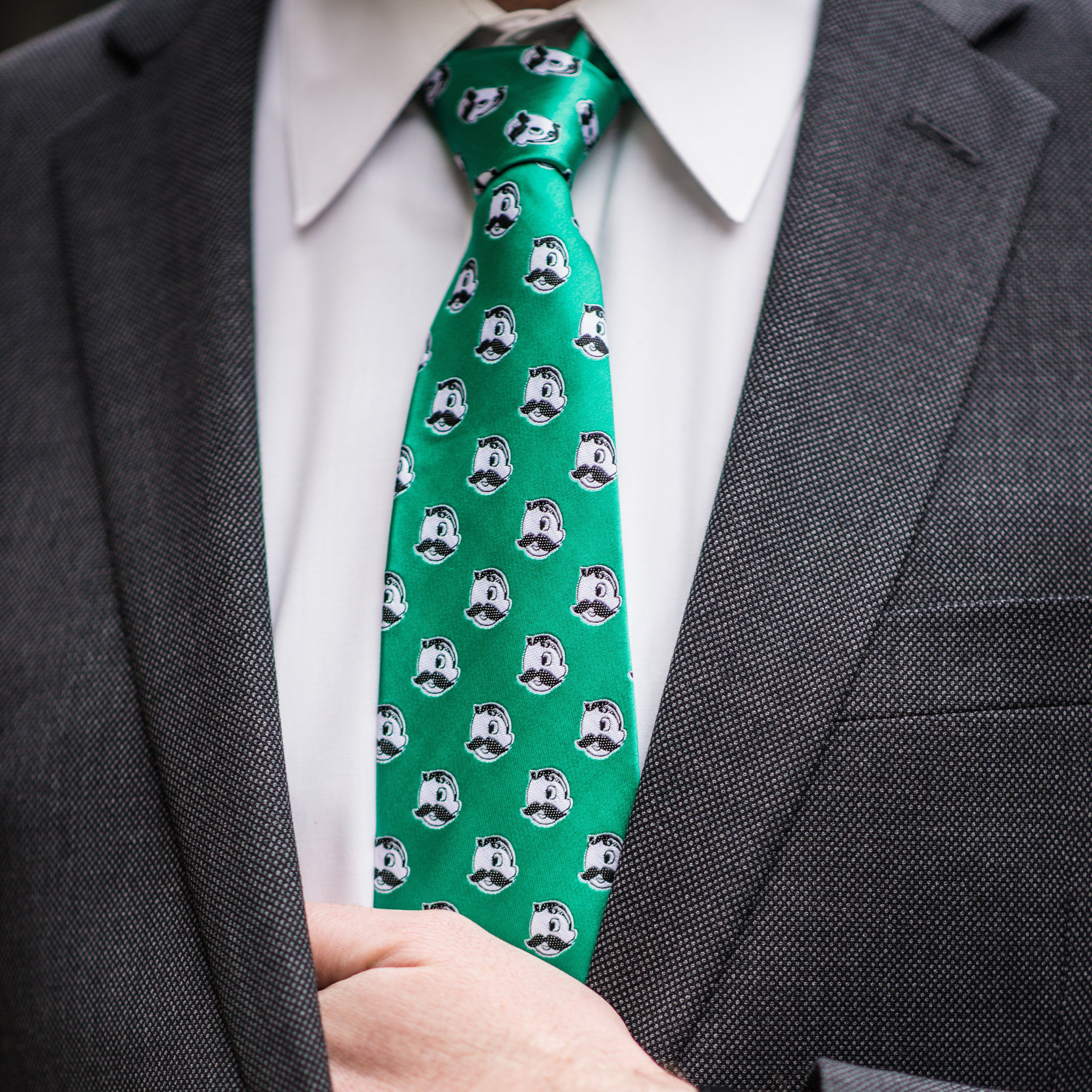 Embroidered Natty Boh Logo Pattern (Green) / Tie - Route One Apparel