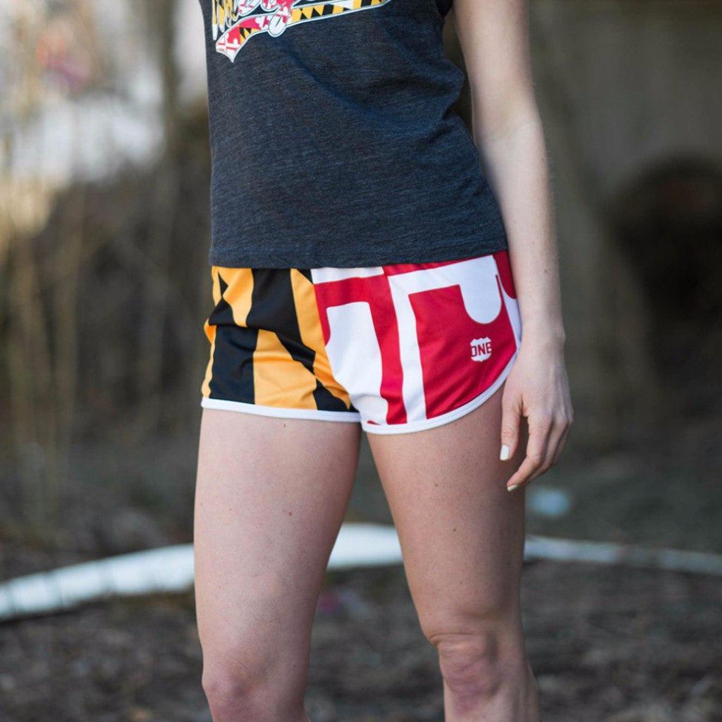 Maryland Full Flag / Athletic Shorts (Women) - Route One Apparel