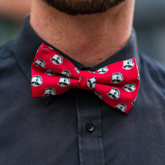 Embroidered Natty Boh Logo Pattern (Red) / Pre-Tied Bowtie - Route One Apparel