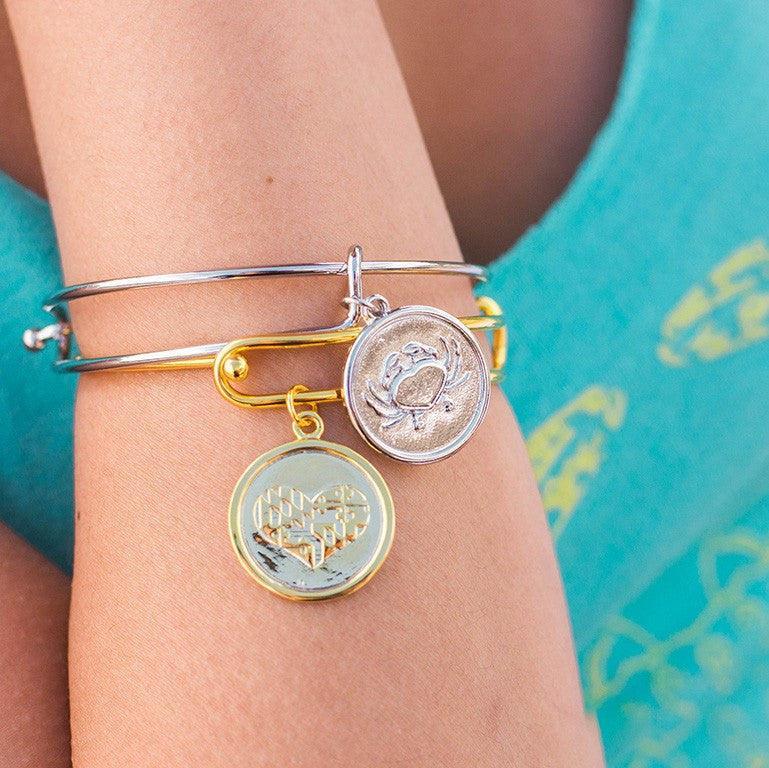 Maryland in my Heart (Gold) / Adjustable Bangle Bracelet - Route One Apparel