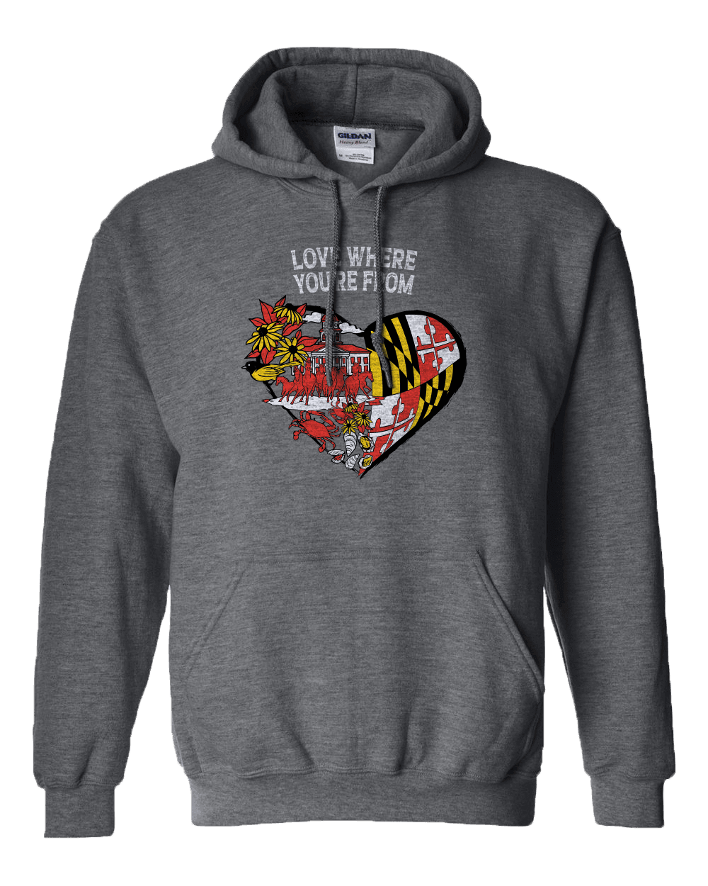 Love Where You're From (Dark Heather) / Hoodie - Route One Apparel
