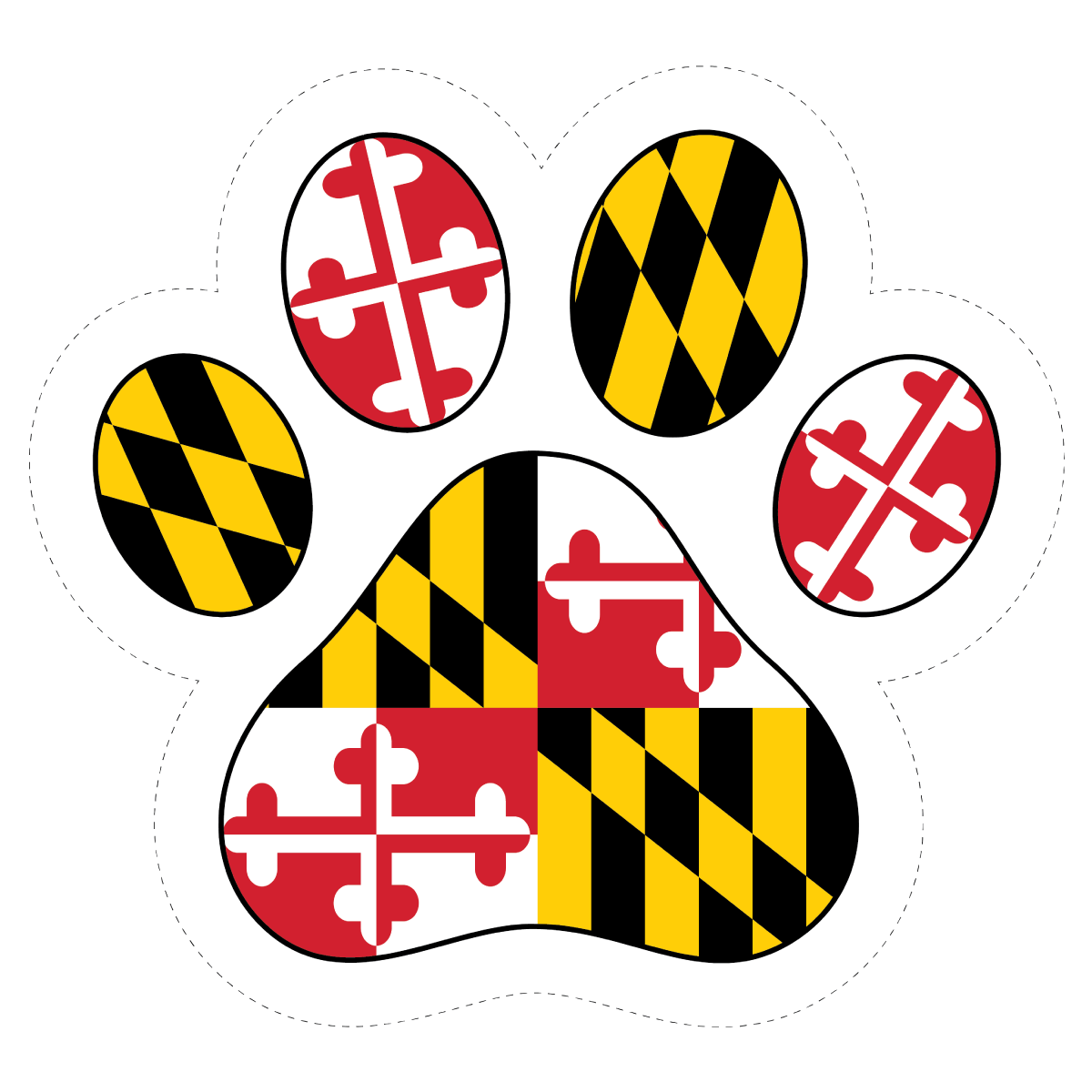 Maryland Paw Print / Magnet - Route One Apparel