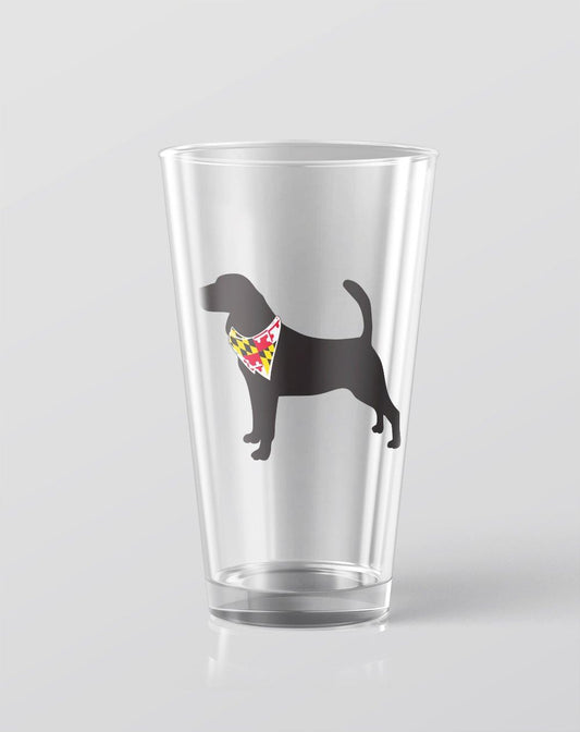 Dog Silhouette with Maryland Bandana / Pint Glass - Route One Apparel