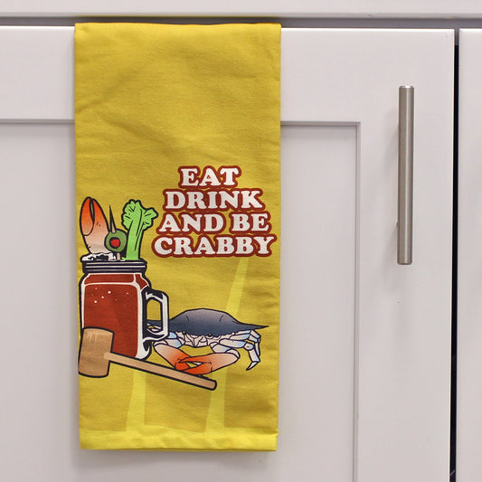 Eat, Drink, and Be Crabby / Kitchen Towel - Route One Apparel