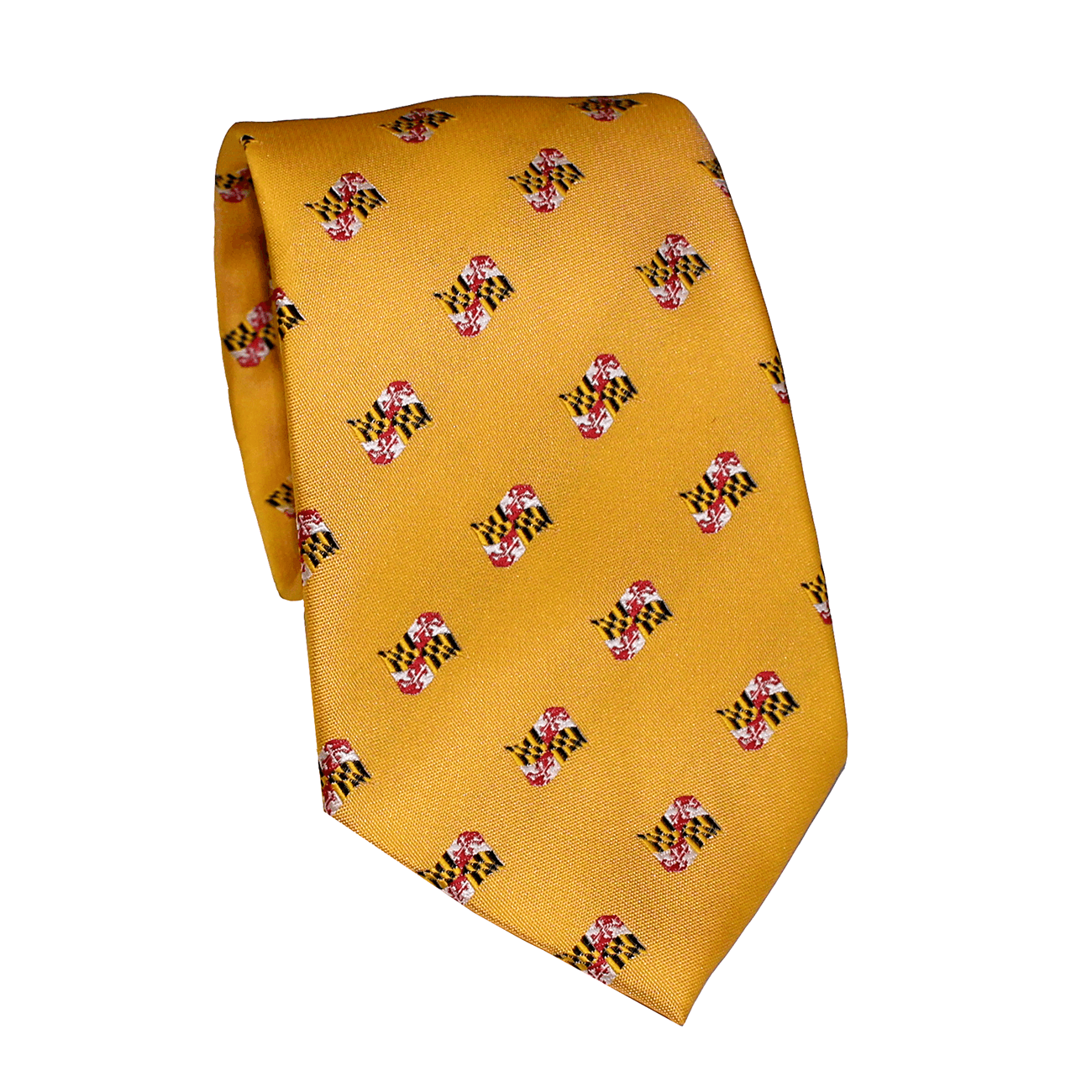 Embroidered Waving Maryland Flag (Gold) / Tie - Route One Apparel