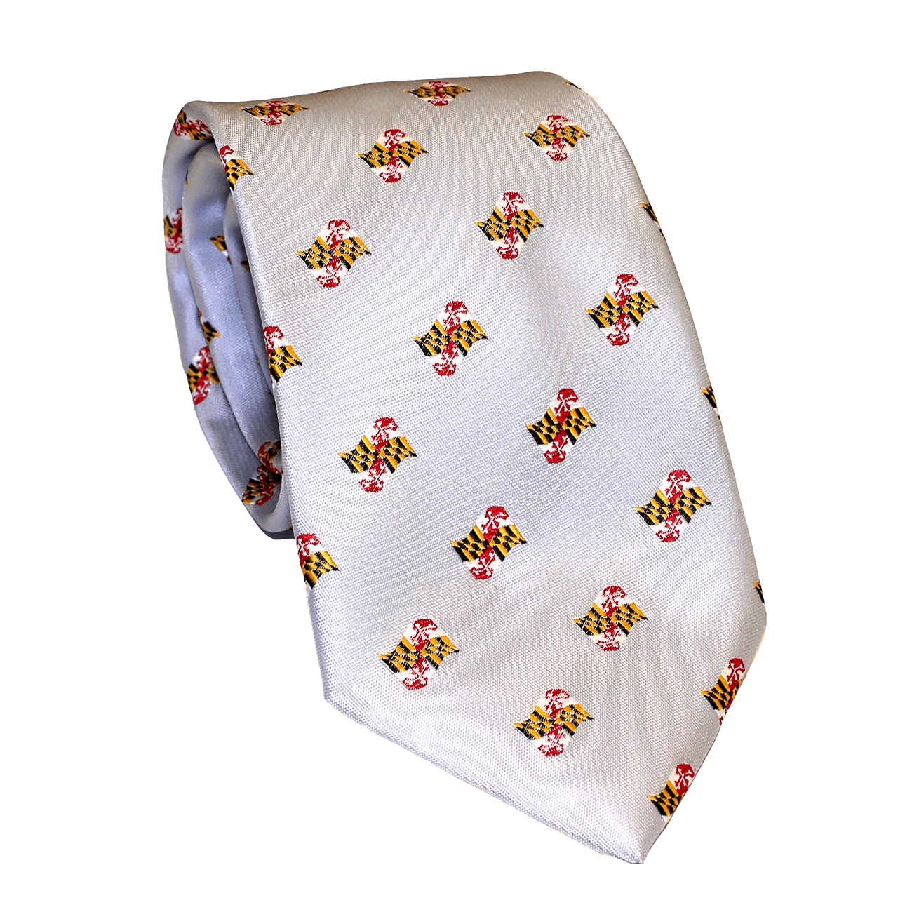 Embroidered Waving Maryland Flag (Silver) / Tie - Route One Apparel