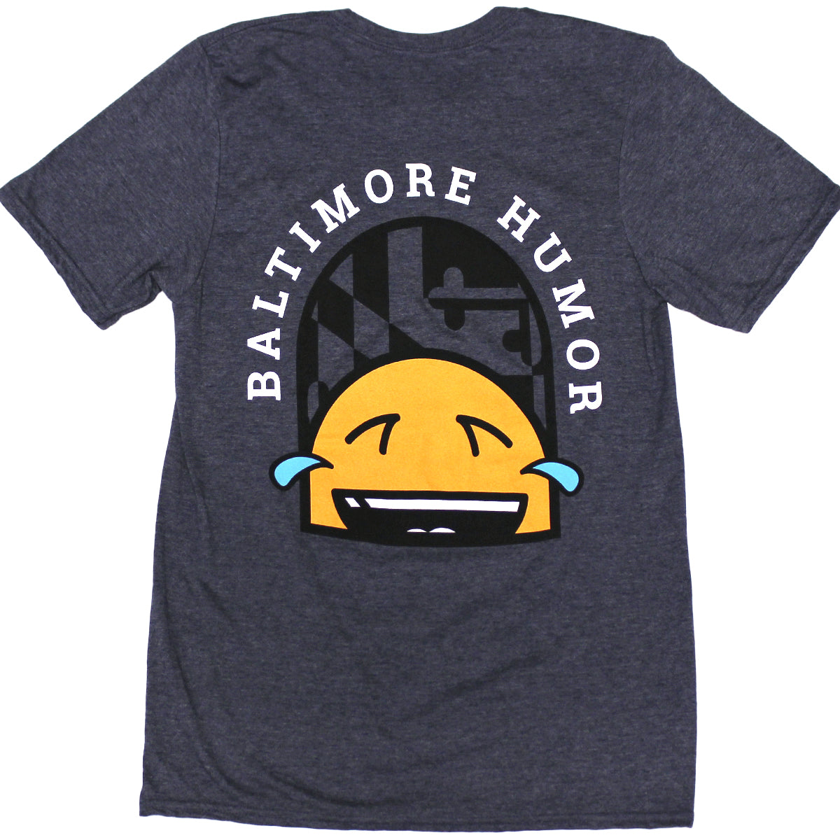 Baltimore Humor Emoji (Heather Navy) / Shirt - Medium Blue