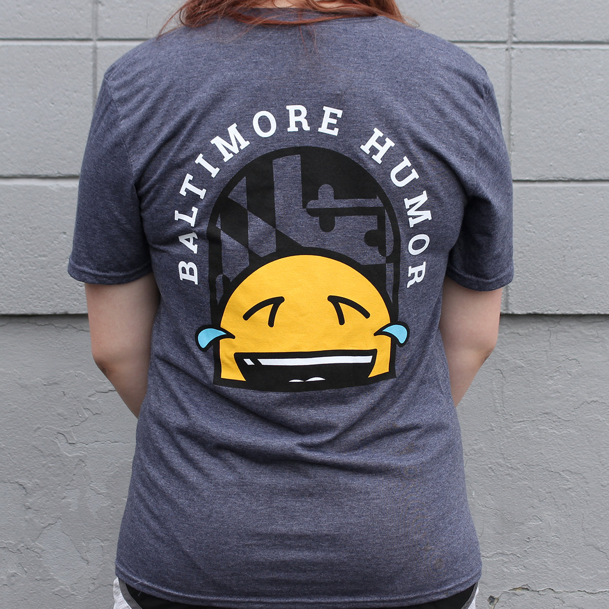 Baltimore Humor Emoji (Heather Navy) / Shirt - Route One Apparel