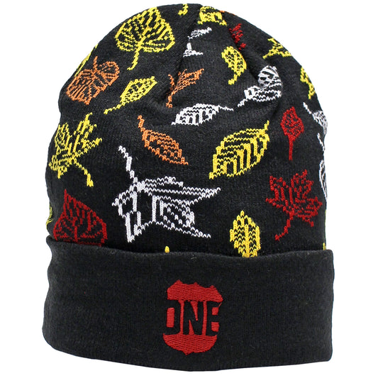 Fall Leaves (Black) / Beanie - Route One Apparel