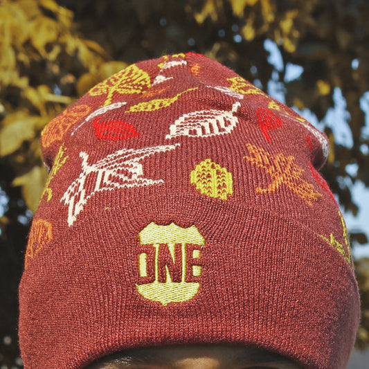 Fall Leaves (Red) / Beanie - Route One Apparel