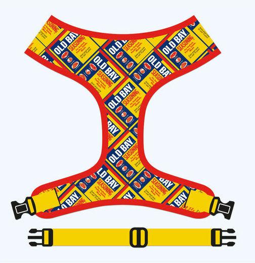 Flat Old Bay Can Pattern (Yellow) / Dog Harness - Route One Apparel
