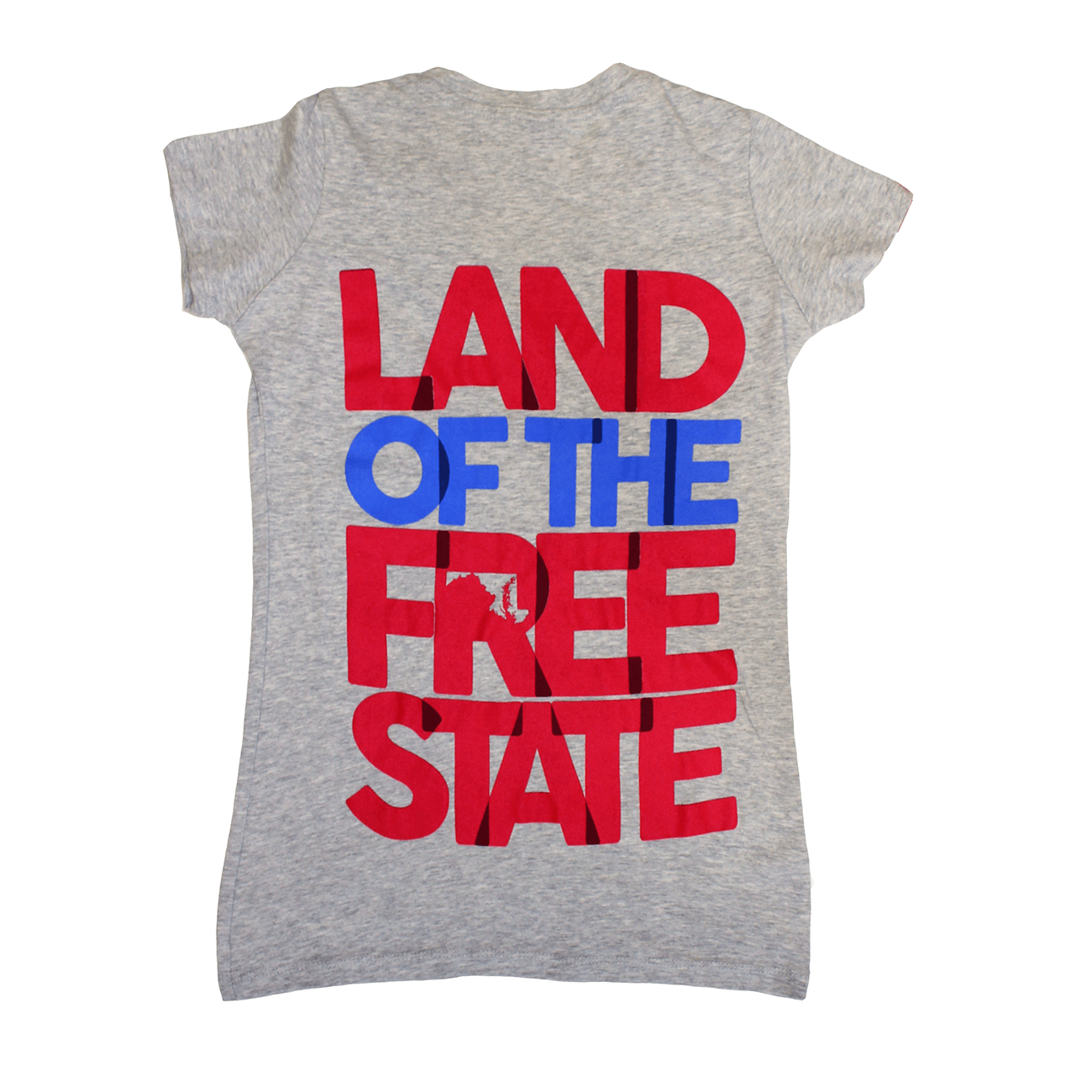 Land of the Free State (Grey) / Ladies V-Neck Shirt - Route One Apparel