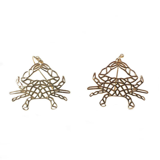 Geometric Crab (Gold) / Earrings - Route One Apparel